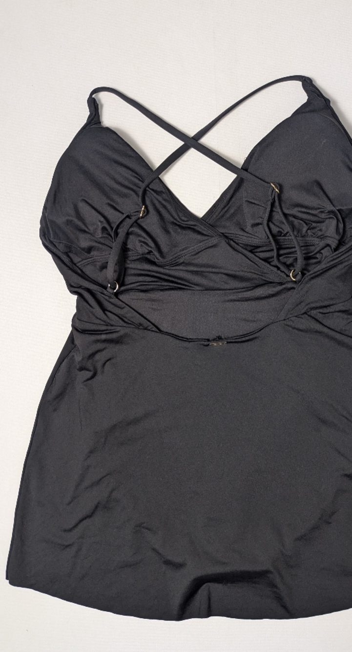 Anne Cole Women's Swimdress One Piece Swimsuit in Black Size 12 Skirted Bottom - Picture 5 of 11